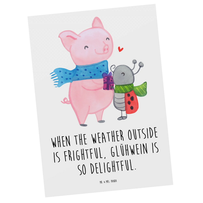 Postcard Glow Pig Snuggle