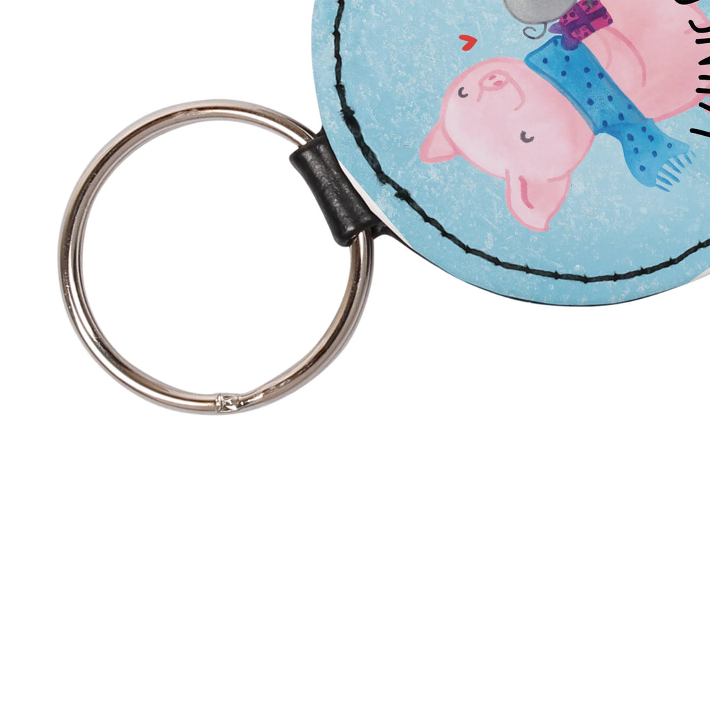 Personalised key ring Glow Pig Snuggle Winter, Christmas, Christmas time, snow