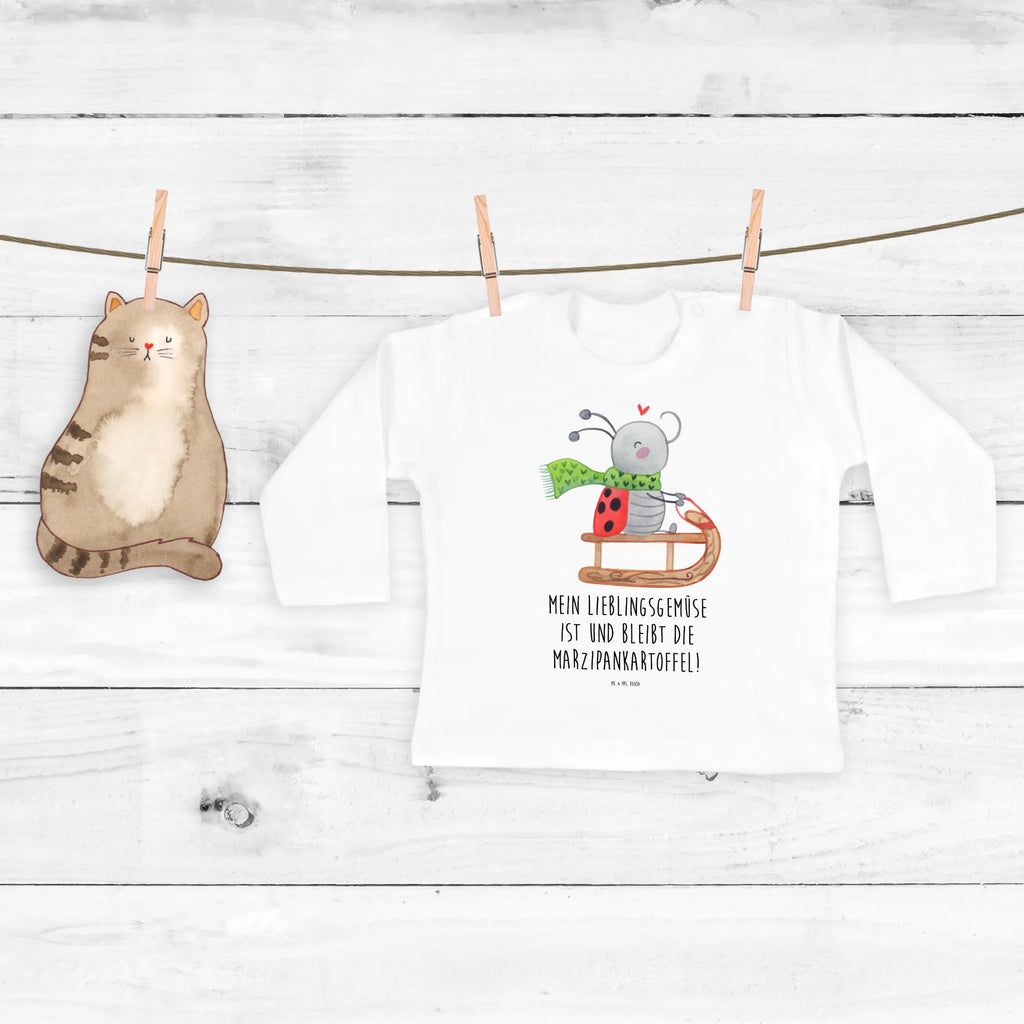 Baby Longsleeve Smörle Rodeln Jungen, Baby, Kleidung, Bio, Langarm, Mädchen, Winter, Weihnachten, Weihnachtsdeko, Nikolaus, Advent, Heiligabend, Wintermotiv, Marzipan, Smörle, Schlittenfahren