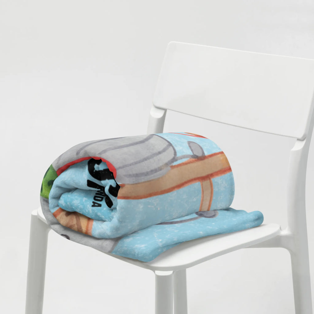 Kocyk dla niemowląt z imieniem Smörle jazda na sankach Zima, Boże Narodzenie, dekoracje świąteczne, Mikołaj, Adwent, Wigilia, zimowy motyw