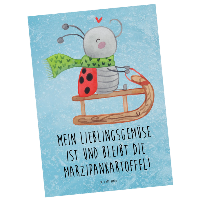 Postkarte Smörle Rodeln