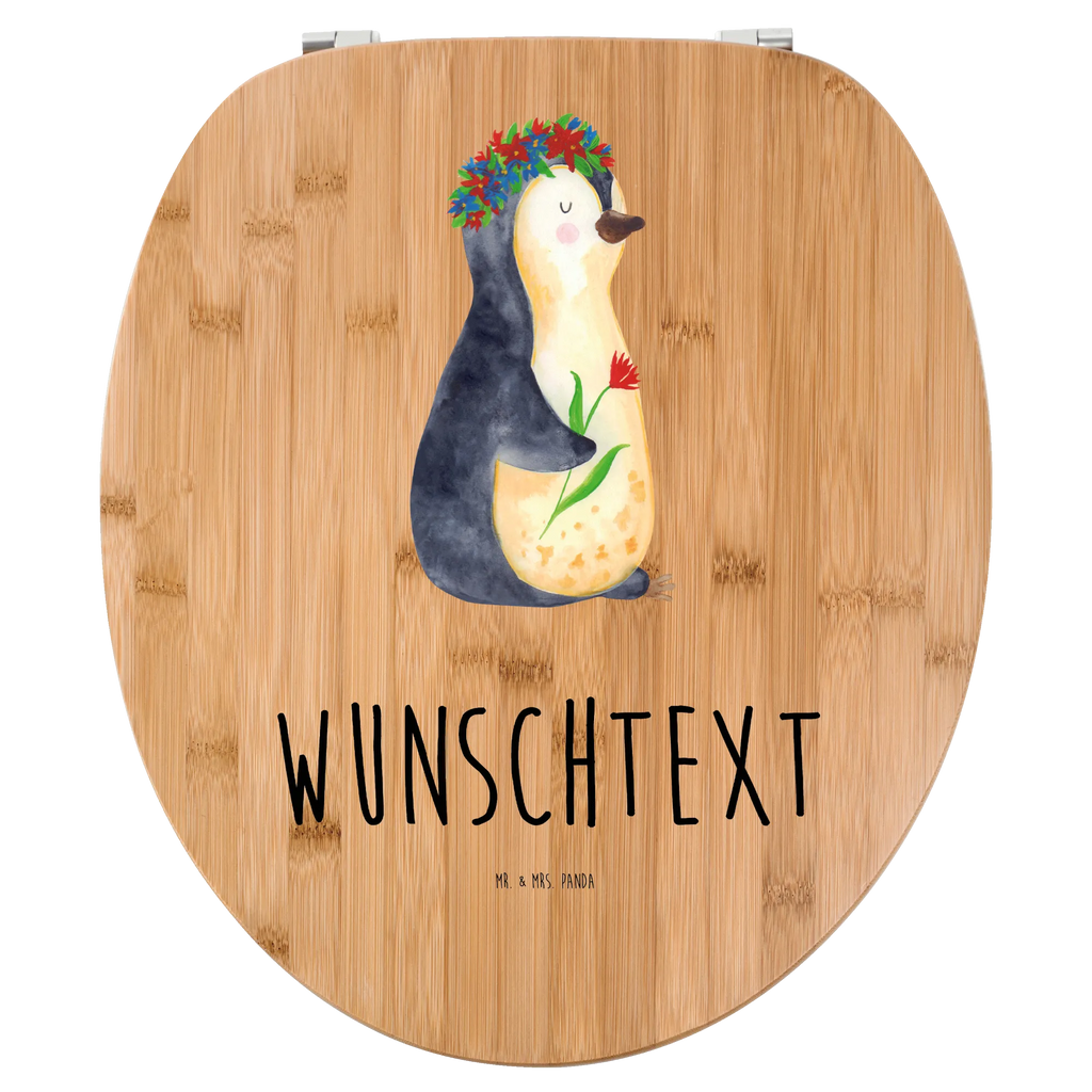 Personalizowany motyw deski WC pingwin kwiaty Pinguin