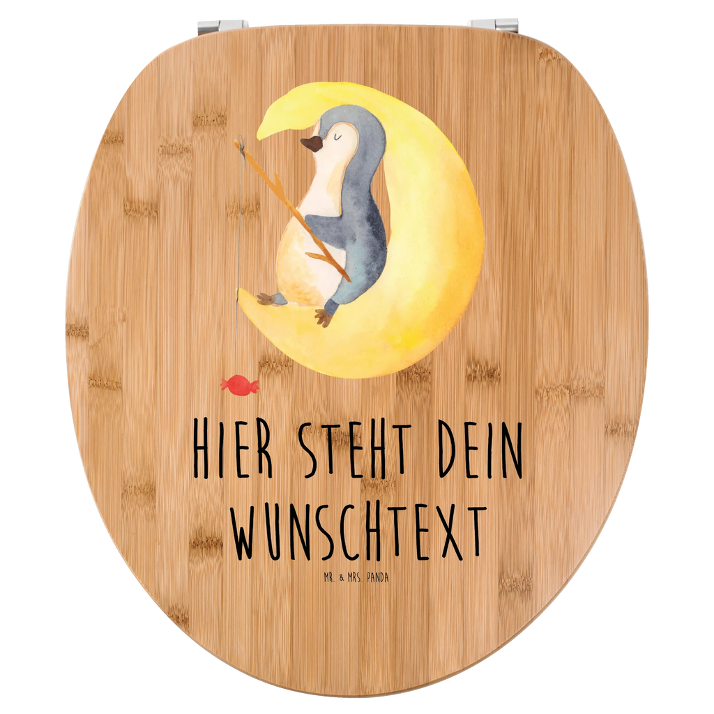 Personalisierter WC Sitz Motiv Pinguin Mond Personalisierter Klodeckel, Toilettendeckel mit Namen, WC Sitz mit Namen, Personalisierte Klobrille, Personalisierter WC-Sitz, Personalisierter Toilettendeckel, Pinguin, Spruch, Einschlafen, Schlafstörungen, Nachtruhe, Pinguine, Schlafzimmer, Gästezimmer, schlafen