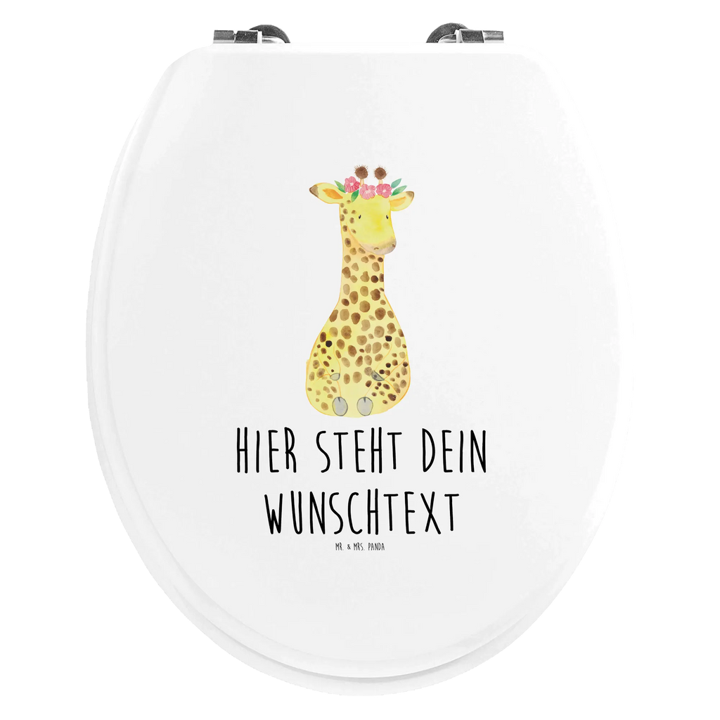 Personalisierter WC Sitz Motiv Giraffe Blumenkranz Toilettendeckel mit Namen, WC Sitz mit Namen, Personalisierter WC-Sitz, Personalisierter Toilettendeckel, Personalisierte Klobrille, Personalisierter Klodeckel, Afrika, Wildtiere, Abenteurer, Blumenkranz, Selbstliebe, Freundin, Giraffe