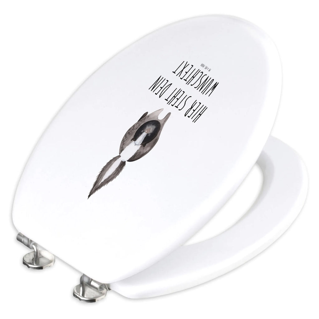 Personalisierter WC Sitz Motiv Stinktier Angriff WC Sitz mit Namen, Toilettendeckel mit Namen, Personalisierter Toilettendeckel, Personalisierte Klobrille, Personalisierter Klodeckel, Personalisierter WC-Sitz, Stinktier, Skunk, wütend, Drohung, Wildtier, Raubtier, Stinki, Stinker
