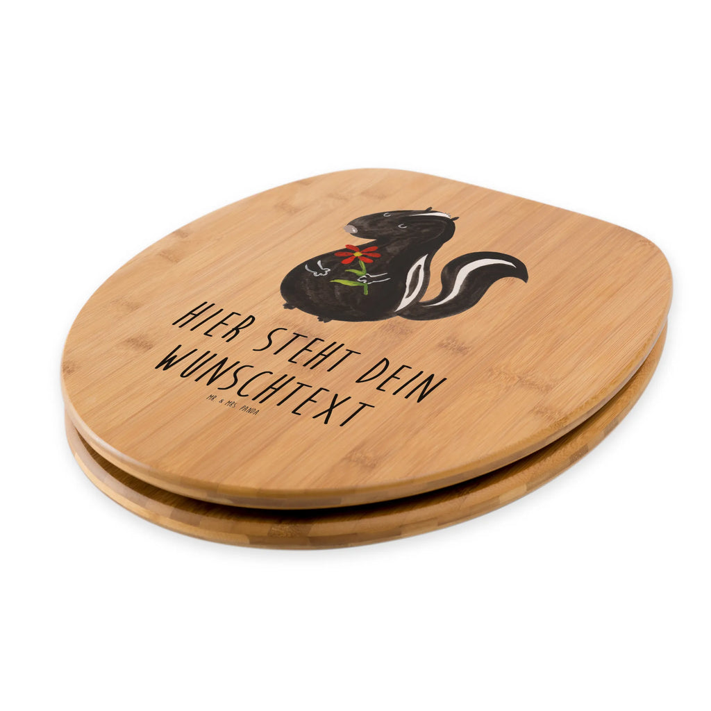 Personalisierter WC Sitz Motiv Stinktier Blume Personalisierte Klobrille, Toilettendeckel mit Namen, WC Sitz mit Namen, Personalisierter Toilettendeckel, Personalisierter WC-Sitz, Personalisierter Klodeckel, Stinktier, Skunk, Tagträumer, Stinker, Dreams, verträumt, Raubtier, Träume, Wildtier, Stinki