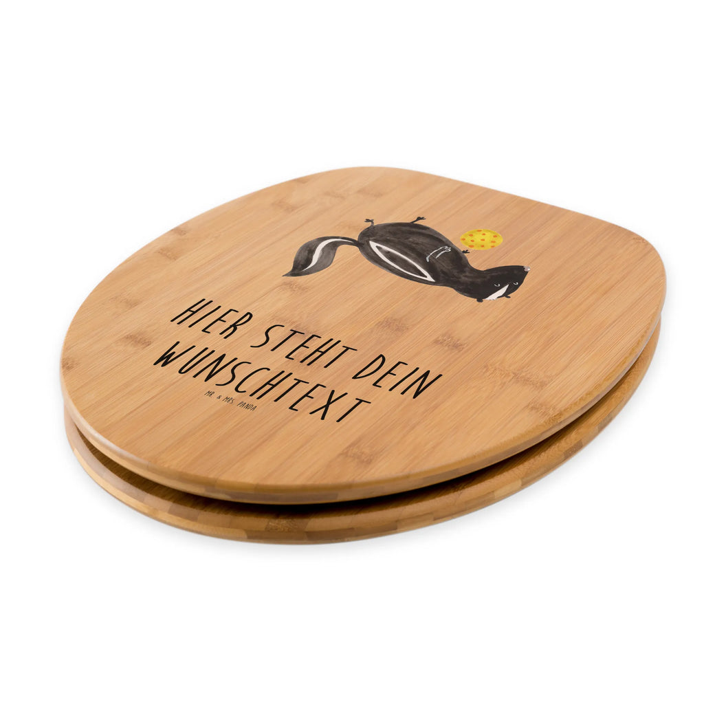 Personalizowany motyw deski WC skunks piłka Personalisierter Klodeckel, WC Sitz mit Namen, Personalisierter Toilettendeckel, Personalisierter WC-Sitz, Personalisierte Klobrille, Toilettendeckel mit Namen, Stinktier, Skunk, Wildtier, Stinker, verspielt, Raubtier, Weisheit, Stinki