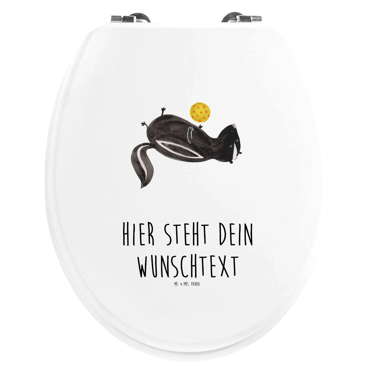 Personalized Toilet Seat Design skunk ball Skunk, wild animal, predator, stinker, playful, wisdom, stinky, skunk