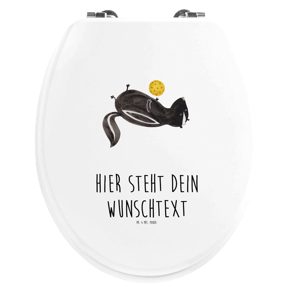 Personalizowany motyw deski WC skunks piłka Personalisierter Klodeckel, WC Sitz mit Namen, Personalisierter Toilettendeckel, Personalisierter WC-Sitz, Personalisierte Klobrille, Toilettendeckel mit Namen, Stinktier, Skunk, Wildtier, Stinker, verspielt, Raubtier, Weisheit, Stinki