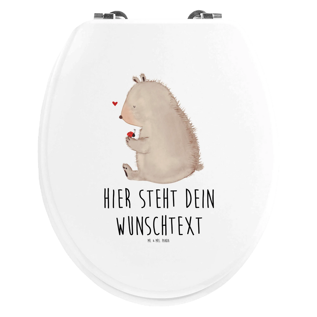 Personalisierter WC Sitz Motiv Bär mit Marienkäfer Personalisierter Klodeckel, WC Sitz mit Namen, Toilettendeckel mit Namen, Personalisierter Toilettendeckel, Personalisierter WC-Sitz, Personalisierte Klobrille, Bär, Teddy, Teddybär, Das Leben ist schön, Liebe, Marienkäfer, Motivation, Freiheit