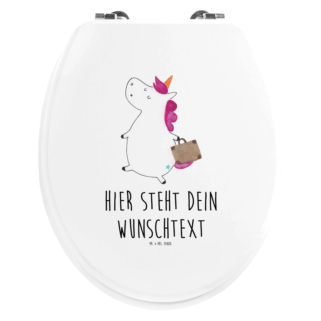 Personalized Toilet Seat Design unicorn Suitcase Personalisierte Klobrille, WC Sitz mit Namen, Toilettendeckel mit Namen, Personalisierter Klodeckel, Personalisierter Toilettendeckel, Personalisierter WC-Sitz, Einhorn, Einhörner, Einhorn Deko, Unicorn, witzig, Erwachsen, Kind, lustig, albern, unicorn, Spaß, Gepäck, Verreisen, Koffer, Reise, Abenteuer