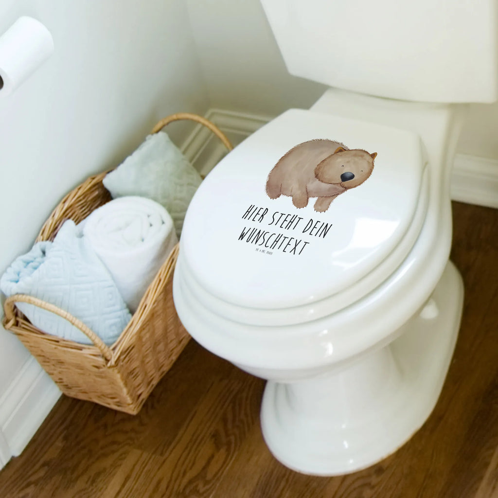 Personalized Toilet Seat Design Wombat small animals, cute, funny, cute animal motives, hand drawn, small world, funny sayings, good mood, happy, gifts, gift ideas, special gifts, animal lover, card, motivation, Australia, saying, life is beautiful, Wombat