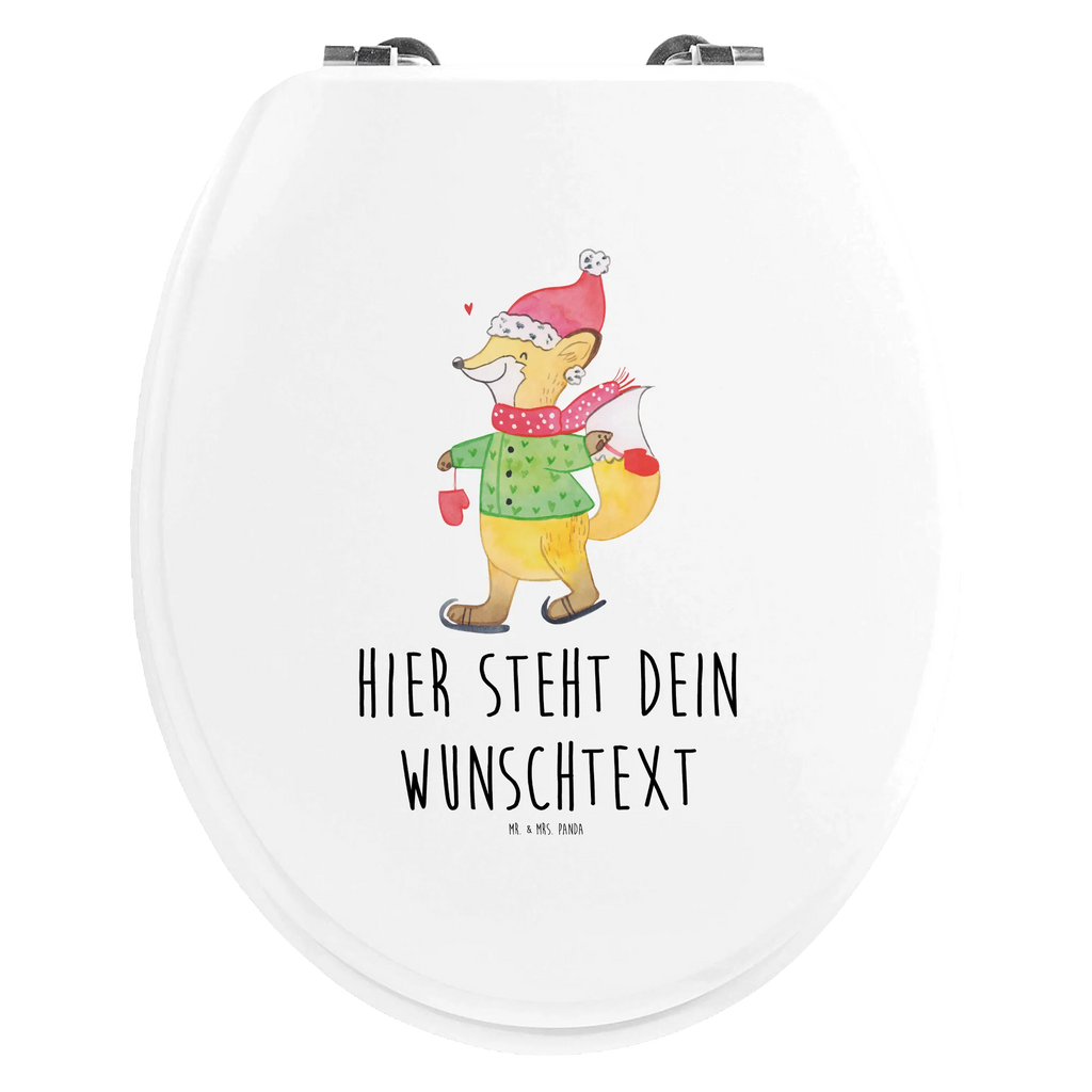 Personalisierter WC Sitz Motiv Fuchs  Schlittschuhe Toilettendeckel mit Namen, Personalisierte Klobrille, Personalisierter Toilettendeckel, Toilettensitz, Personalisierter WC-Sitz, WC Sitz mit Namen, Personalisierter Klodeckel, WC-Deckel, Weihnachten, Winter, Weihnachtsdeko, Nikolaus, Advent, Heiligabend, Wintermotiv, Weihnachtsmann, Tannenbaum, Weihnachtszeit, Weihnachtsbaum, Weihnachtstage