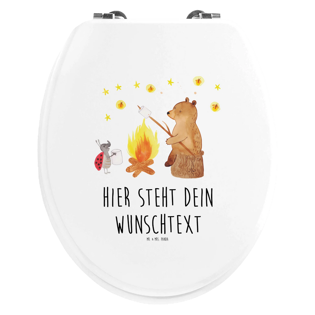 Personalizowany motyw deski WC Niedźwiedź i biedronka przy ognisku WC Sitz mit Namen, Toilettensitz, Personalisierter Klodeckel, Personalisierte Klobrille, WC-Deckel, Personalisierter Toilettendeckel, Personalisierter WC-Sitz, Toilettendeckel mit Namen, Teddy, Bär, Teddybär, Lagerfeuer