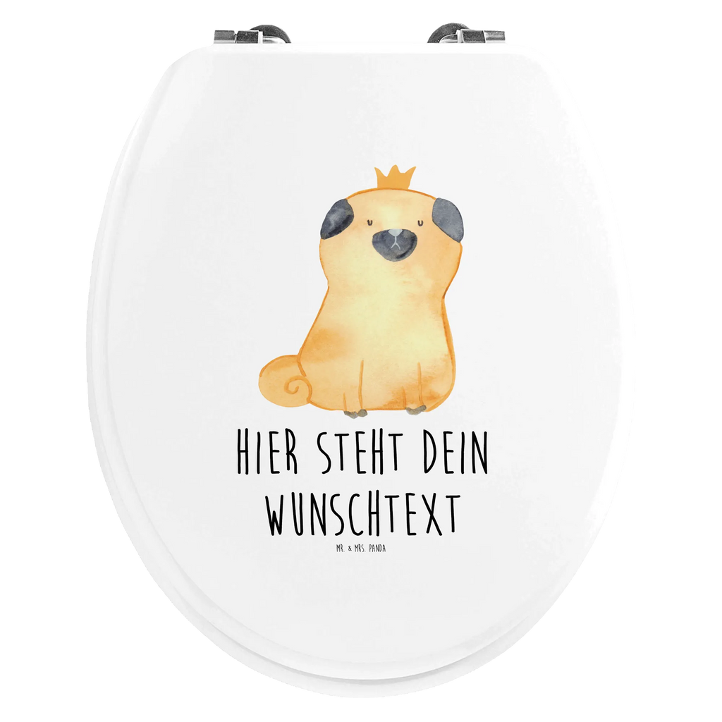 Personalisierter WC Sitz Motiv Mops Krone WC Sitz mit Namen, Toilettendeckel mit Namen, Personalisierter WC-Sitz, Personalisierter Toilettendeckel, Personalisierte Klobrille, Personalisierter Klodeckel, Hund, Hundemotiv, Haustier, Hunderasse, Tierliebhaber, Hundebesitzer, Sprüche, lustig, Hausregel, kinderlos, allergisch, Mops, Hundebesitzer. Spruch