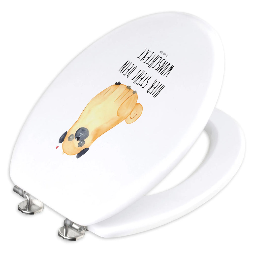 Personalizowany motyw deski WC Mops Pies, motyw psa, zwierzę domowe, rasa psa, miłośnik zwierząt, właściciel psa, powiedzenia