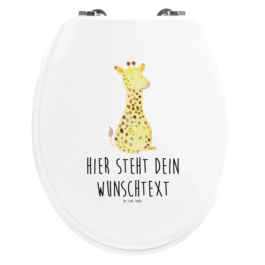 Personalisierter WC Sitz Motiv Giraffe Zufrieden Personalisierte Klobrille, Toilettendeckel mit Namen, Toilettensitz, Personalisierter WC-Sitz, WC Sitz mit Namen, WC-Deckel, Personalisierter Toilettendeckel, Personalisierter Klodeckel, Afrika, Wildtiere, Glück, Abenteuer, Zufrieden, Giraffe