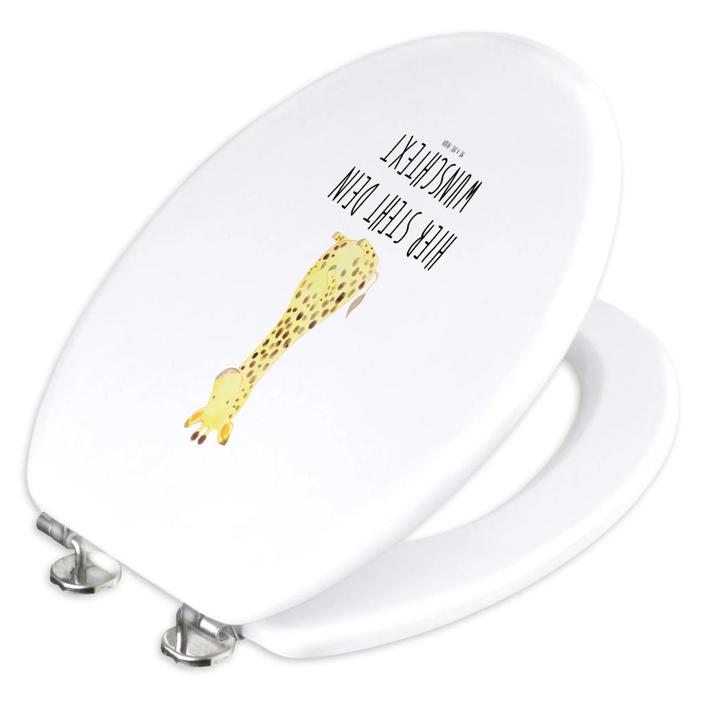 Personalisierter WC Sitz Motiv Giraffe Zufrieden Personalisierte Klobrille, Toilettendeckel mit Namen, Toilettensitz, Personalisierter WC-Sitz, WC Sitz mit Namen, WC-Deckel, Personalisierter Toilettendeckel, Personalisierter Klodeckel, Afrika, Wildtiere, Glück, Abenteuer, Zufrieden, Giraffe
