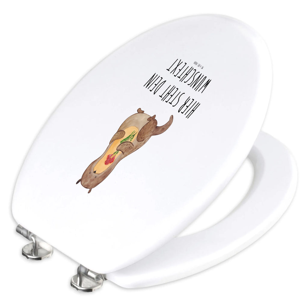 Personalizowany motyw deski WC wydra bukiet kwiatów Kuna, wydra, morska wydra