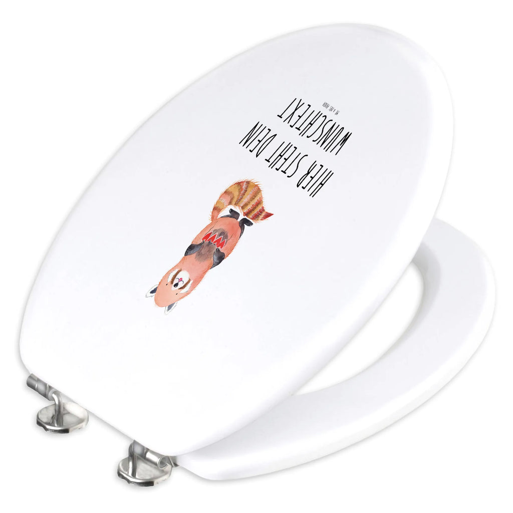 Personalizowany motyw deski WC Czerwony Panda Motywy zwierzęce, dobra energia, zabawne powiedzonka, zwierzęta