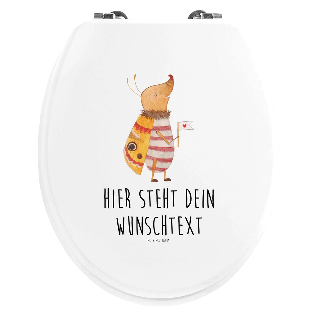 Personalisierter WC Sitz Motiv Nachtfalter mit Fähnchen Toilettendeckel mit Namen, Personalisierter Toilettendeckel, Personalisierte Klobrille, Personalisierter WC-Sitz, WC Sitz mit Namen, Personalisierter Klodeckel, Tiermotive, Gute Laune, lustige Sprüche, Tiere, Küche Deko, Was kostet die Welt, Spruch witzig, niedlich, Nachtfalter, süß, Käfer, Spruch lustig