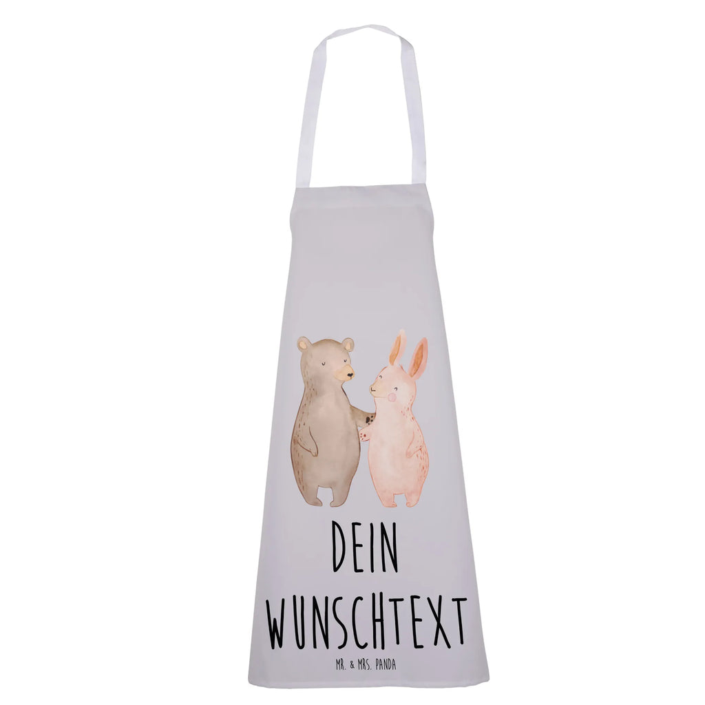 Personalized Cooking Apron bear and rabbit Embrace Love, Loving, Two, Together, Marriage, Engagement, Proposal of marriage, Love gift, gift for her, gift for him, anniversary gift, best friend, best friends, bear, rabbit, friends