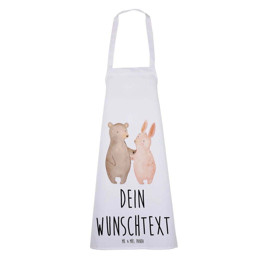 Personalized Cooking Apron bear and rabbit Embrace Love, Loving, Two, Together, Marriage, Engagement, Proposal of marriage, Love gift, gift for her, gift for him, anniversary gift, best friend, best friends, bear, rabbit, friends