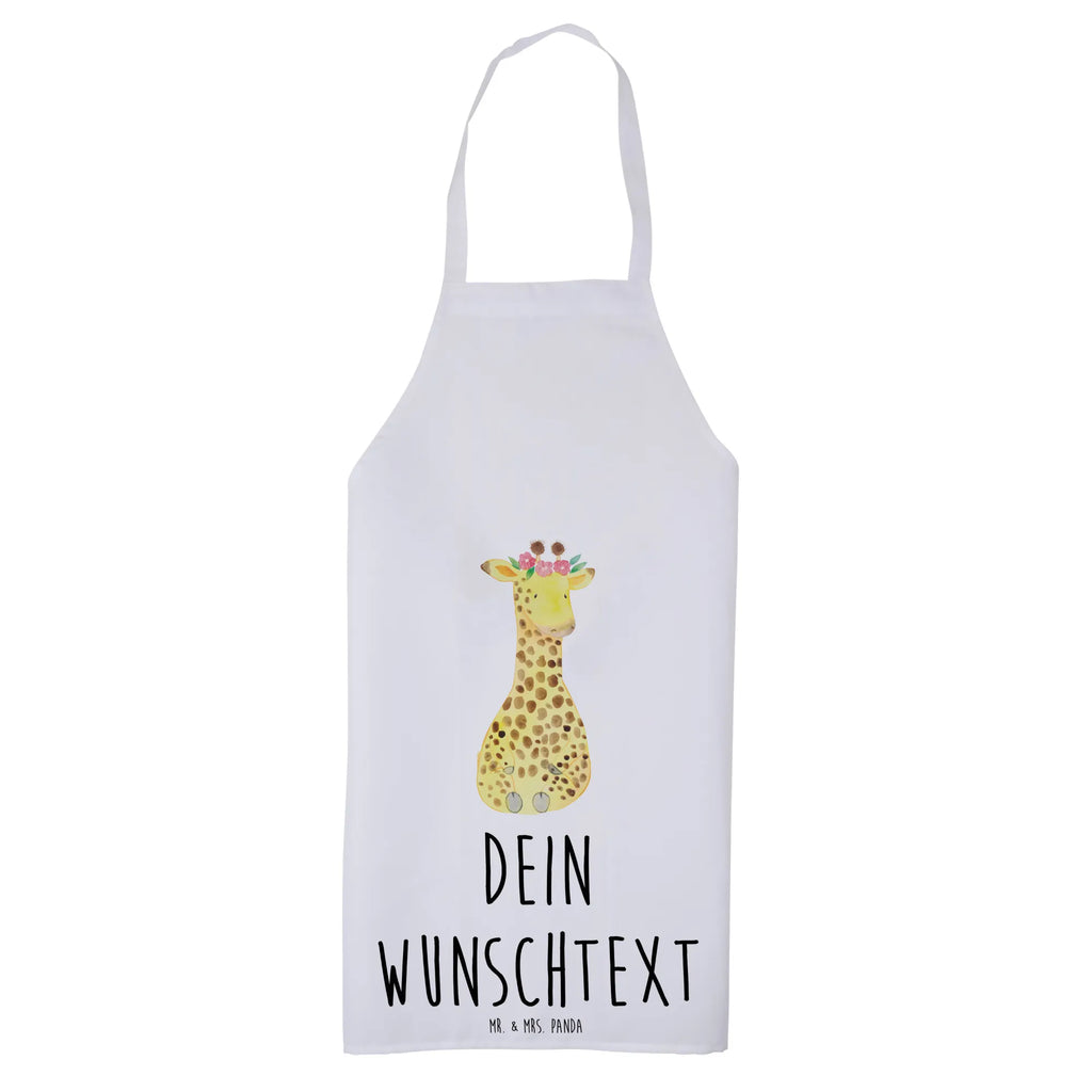 Spersonalizowany fartuch kuchenny żyrafa Wieniec kwiatów Afryka, dzikie zwierzęta