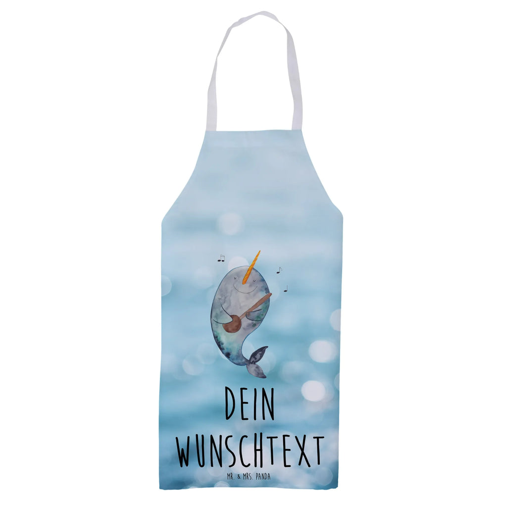 Spersonalizowany fartuch kuchenny narwal Gitara Zwierzeta morskie, Morze, Wakacje