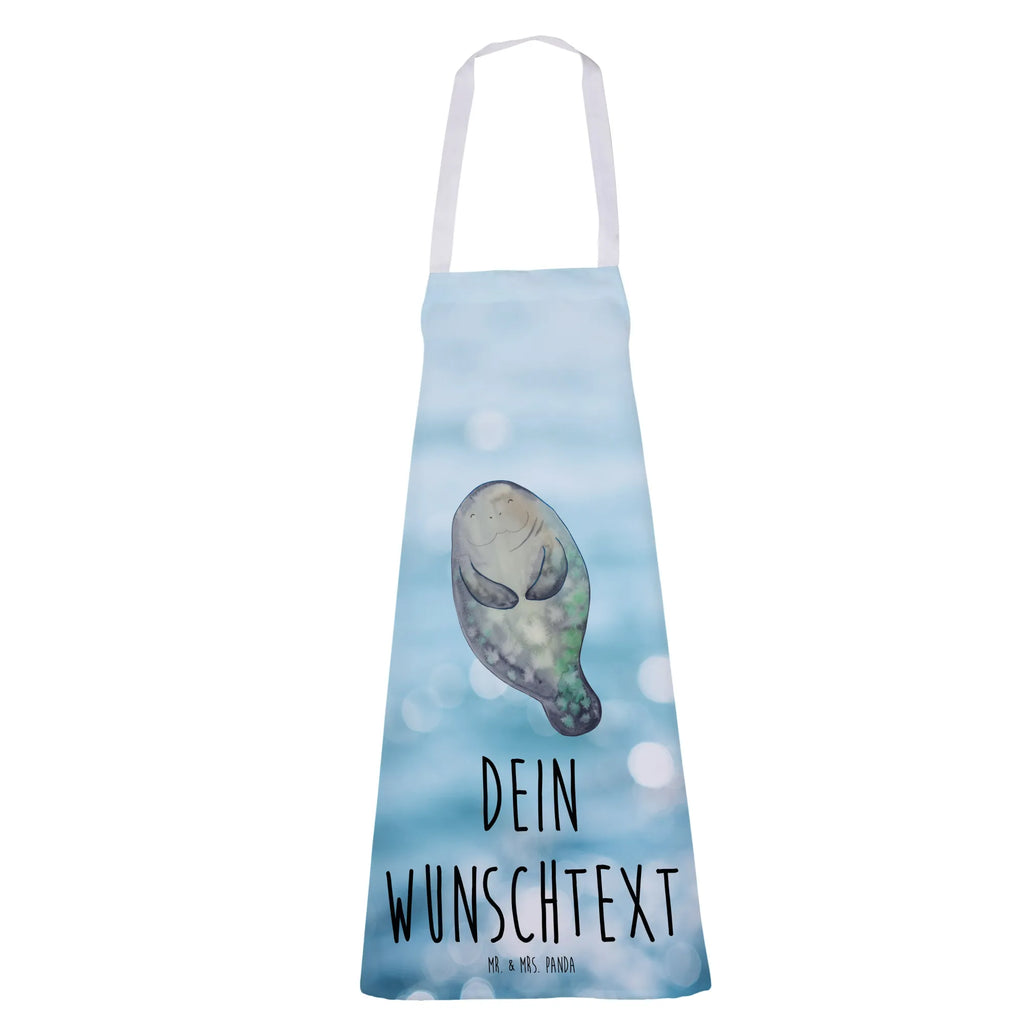 Personalized Cooking Apron manatee happy Seafood, aquatic animals, ocean, sea, fish, shells, corals, reef, whale, narwhal, sea urchin, lobster, platypus, turtle, manatee, crocodile, orca, shrimp, gifts for seafood lovers, water world, underwater animals, underwater world, vacation, deep sea, seafood fans, gift ideas, seafood decoration, seafood posters, New beginning, Satisfaction, Manatees, Girlfriend, Self-love, Carefulness, Lovesickness, New start, Respect, Manatee