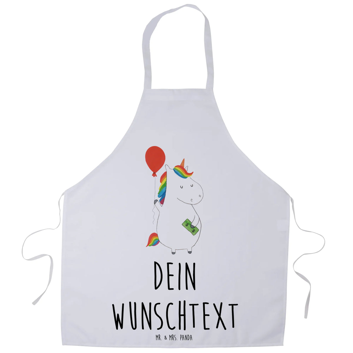 Personalized Cooking Apron unicorn balloon balloon, gift, lifelong, saying, girlfriend, money, joy, fun