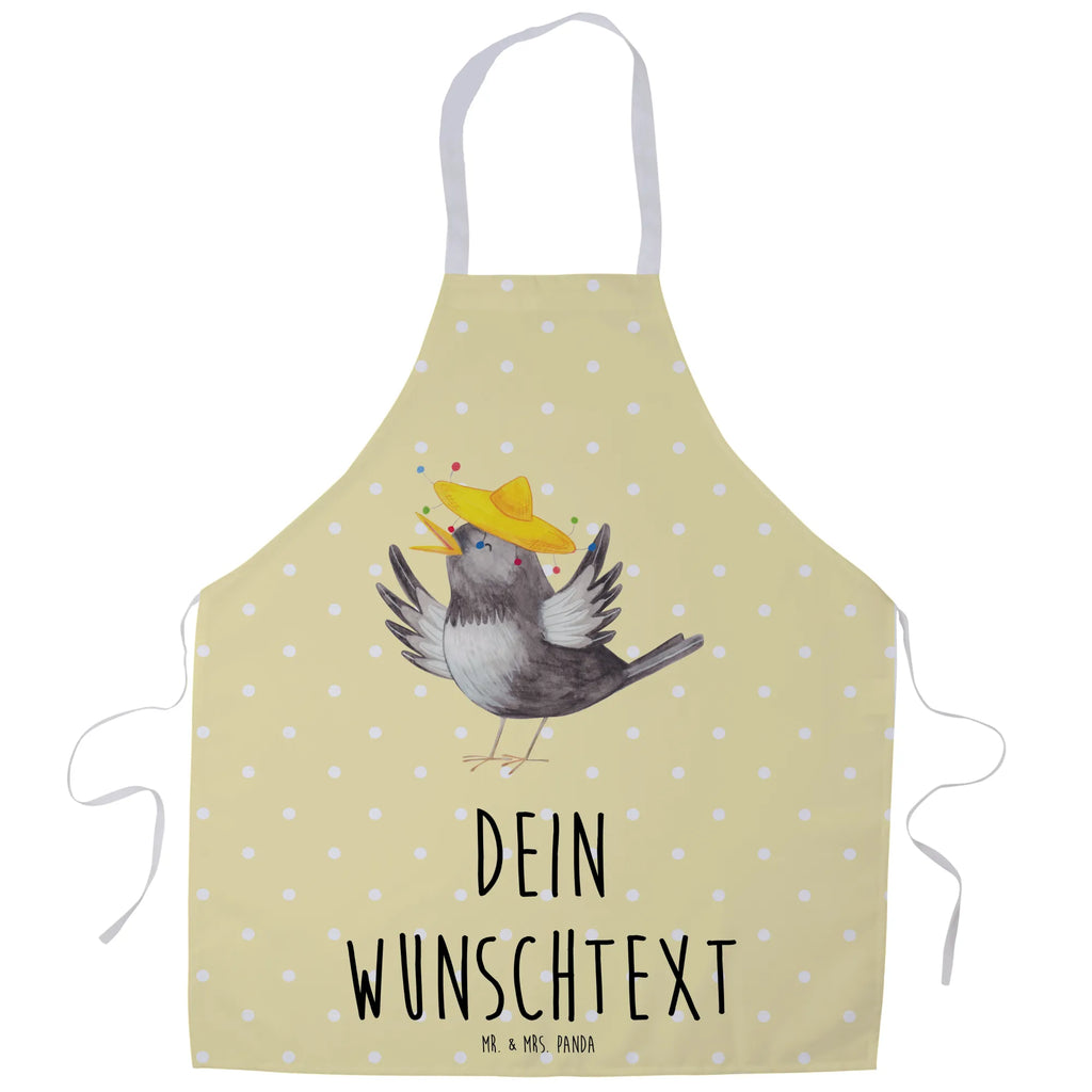Personalized Cooking Apron Crow sombrero small animals, cute, funny, cute animal motives, hand drawn, small world, funny sayings, good mood, happy, gifts, gift ideas, special gifts, animal lover, card, Birds, Be happy, Happiness Saying, Motivation, Bird, Raven, Saying positive, Magpie