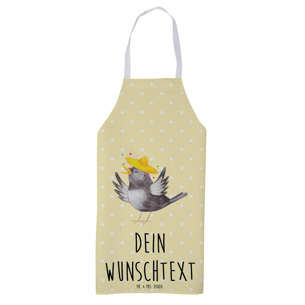 Personalized Cooking Apron Crow sombrero small animals, cute, funny, cute animal motives, hand drawn, small world, funny sayings, good mood, happy, gifts, gift ideas, special gifts, animal lover, card, Birds, Be happy, Happiness Saying, Motivation, Bird, Raven, Saying positive, Magpie