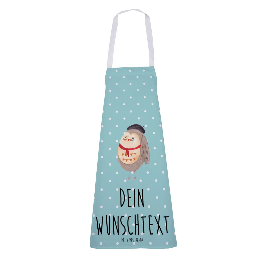 Personalized Cooking Apron Owl France owl, forest animal, bird, nocturnal, gift ideas, birthday present, illustrated, funny, romantic gift, owl decor, Owl decoration, Say beautiful, Owl, La vie est belle, Owls, Life is beautiful, hibou, France, Say French