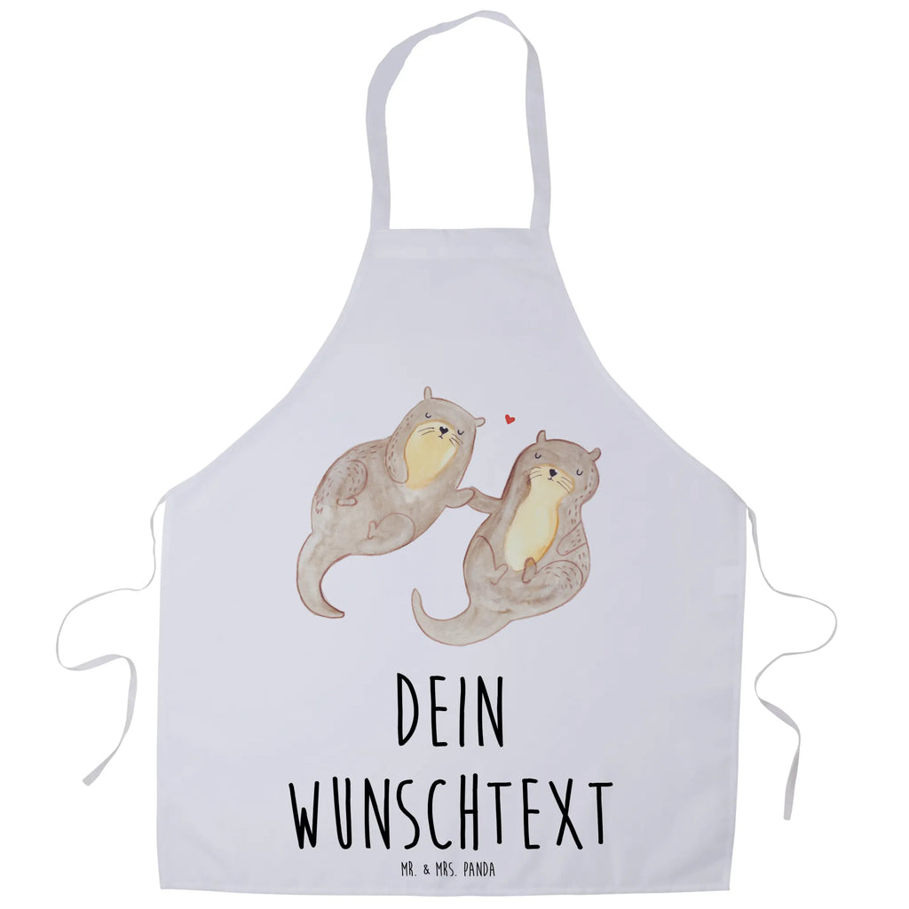 Personalized Cooking Apron otter holding hands otter, marten, sea otter, European otter, water mammal, aquatic animal, baby otter, predator, water, otter gifts, animal lover, gift ideas for animal lovers, animal, mammal, water animal, gifts for people in love, Otter Sea Otter Lake Otter