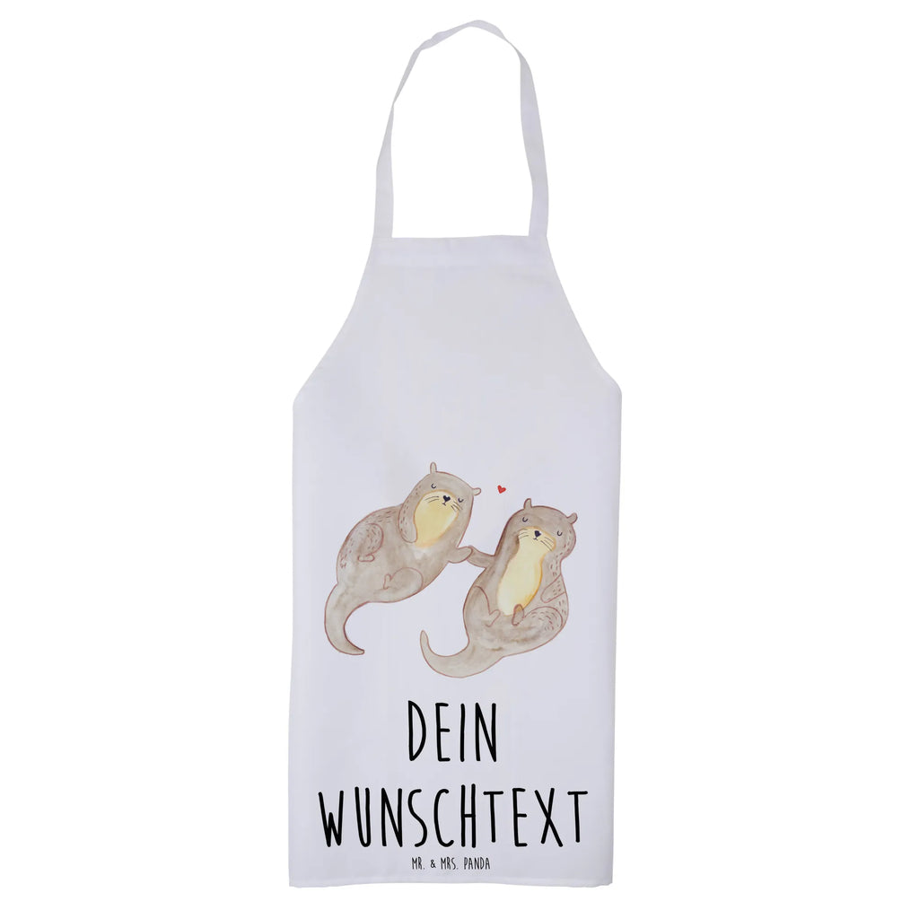 Personalized Cooking Apron otter holding hands otter, marten, sea otter, European otter, water mammal, aquatic animal, baby otter, predator, water, otter gifts, animal lover, gift ideas for animal lovers, animal, mammal, water animal, gifts for people in love, Otter Sea Otter Lake Otter
