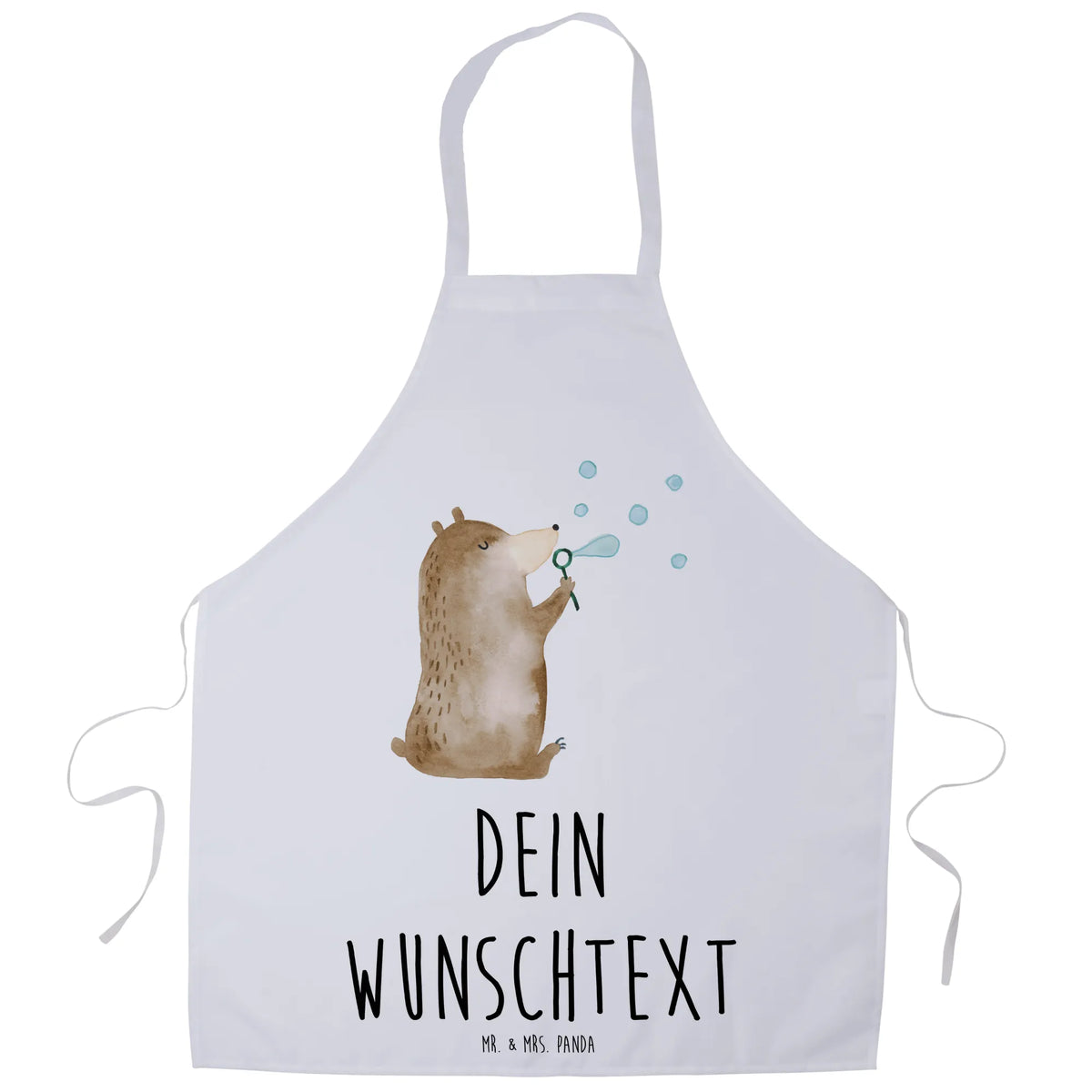 Personalized Cooking Apron bear soap bubbles teddy bear, cuddly toy, Soap Bubbles Bear Funny Being Happy Sad Happy