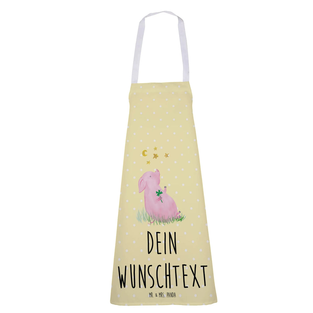 Personalized Cooking Apron Pig Luck small animals, cute, funny, cute animal motives, hand drawn, small world, funny sayings, good mood, happy, gifts, gift ideas, special gifts, animal lover, card, pig, lucky charm, dreams, goals, piglet, stars, Lucky bastard. Luck, motivation, asterisks