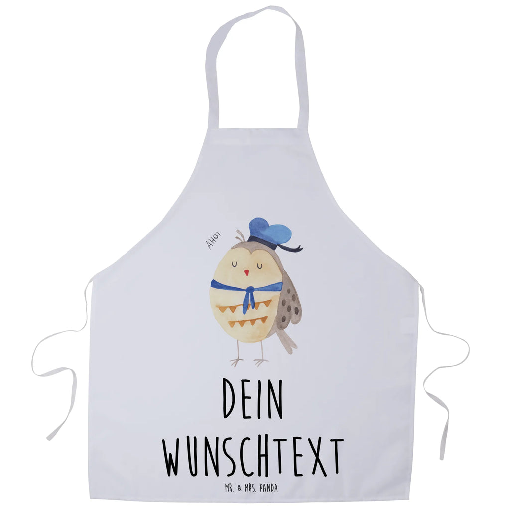 Personalized Cooking Apron Owl sailor owl, forest animal, bird, nocturnal, gift ideas, birthday present, illustrated, funny, romantic gift, owl decor, Owl, Mariner, Owl saying, Girlfriend, Wedding anniversary gift, Pun funny, Marriage, Home port, Owl decoration, Sailor