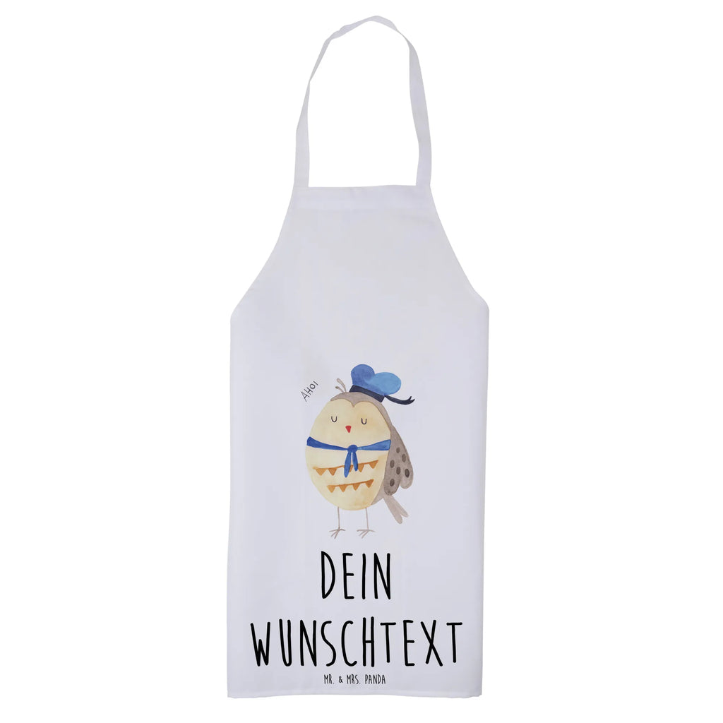 Personalized Cooking Apron Owl sailor owl, forest animal, bird, nocturnal, gift ideas, birthday present, illustrated, funny, romantic gift, owl decor, Owl, Mariner, Owl saying, Girlfriend, Wedding anniversary gift, Pun funny, Marriage, Home port, Owl decoration, Sailor