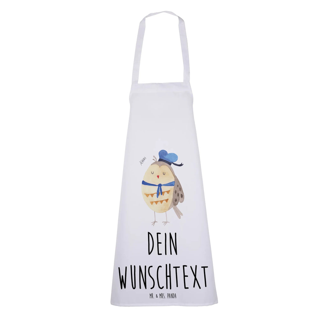 Personalized Cooking Apron Owl sailor owl, forest animal, bird, nocturnal, gift ideas, birthday present, illustrated, funny, romantic gift, owl decor, Owl, Mariner, Owl saying, Girlfriend, Wedding anniversary gift, Pun funny, Marriage, Home port, Owl decoration, Sailor