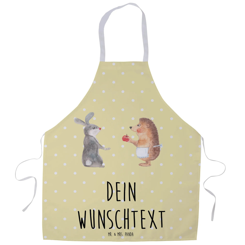 Personalized Cooking Apron Hare Hedgehog small animals, cute, funny, cute animal motives, hand drawn, small world, funny sayings, good mood, happy, gifts, gift ideas, special gifts, animal lover, card, love saying, lovesickness gift, romantic saying, hare, heartache, pain of separation, Hedgehog, Hedgehog and hare, consolation
