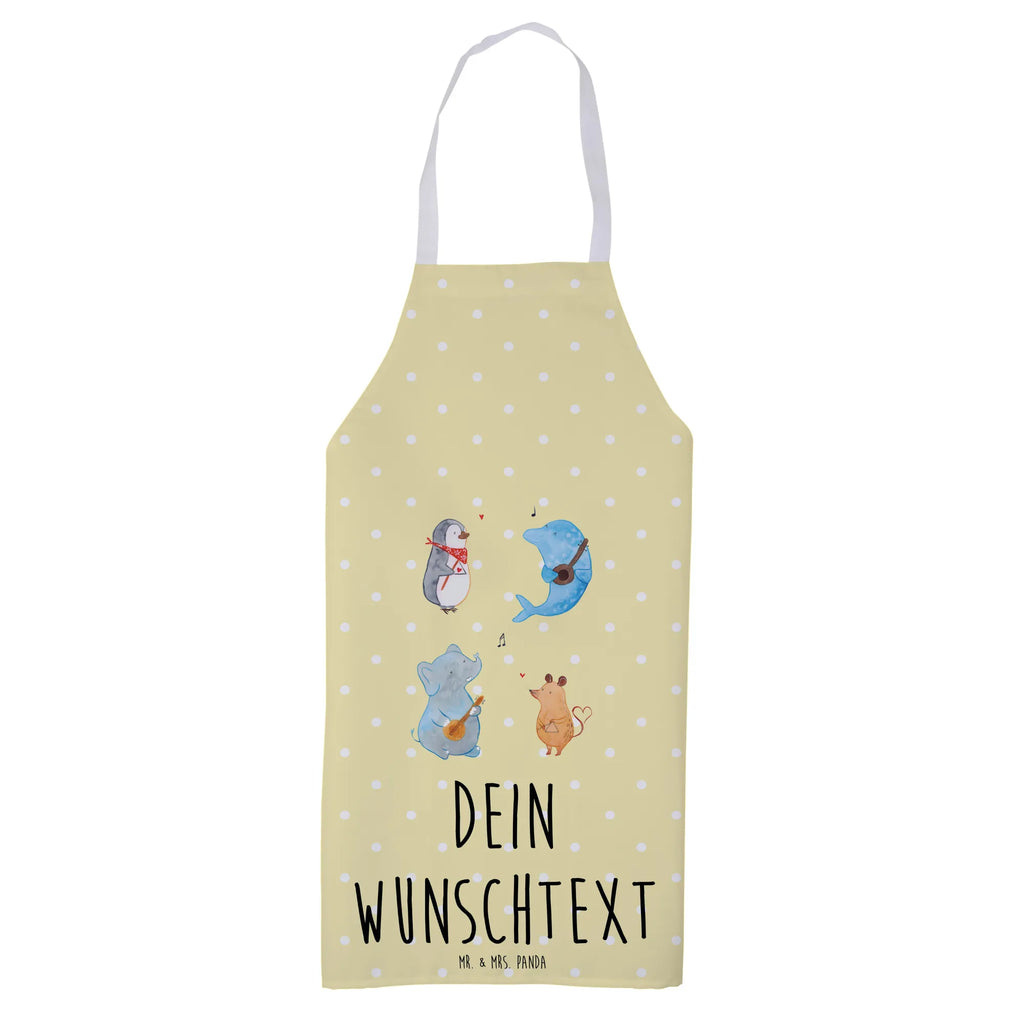 Personalized Cooking Apron Big tape small animals, cute, funny, cute animal motives, hand drawn, small world, funny sayings, good mood, happy, gifts, gift ideas, special gifts, animal lover, card, mouse, penguin, dog, music, triangle, elephant, guitar, band, dolphin, musicians