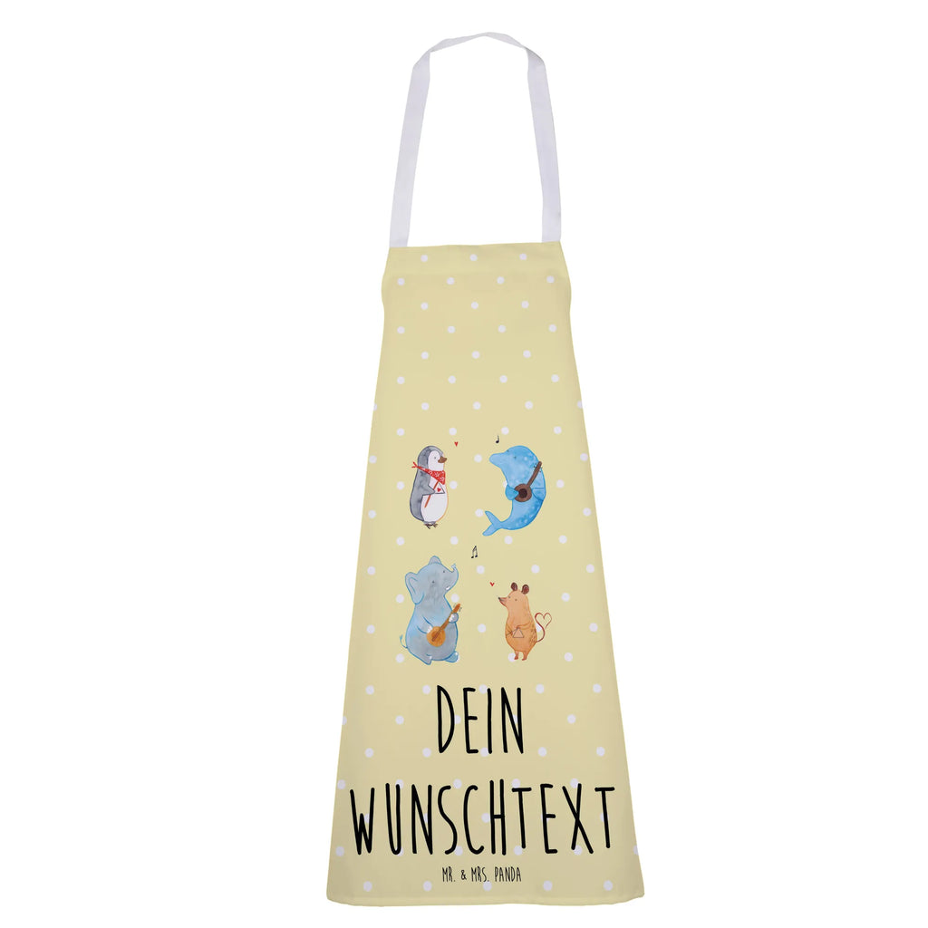 Personalized Cooking Apron Big tape small animals, cute, funny, cute animal motives, hand drawn, small world, funny sayings, good mood, happy, gifts, gift ideas, special gifts, animal lover, card, mouse, penguin, dog, music, triangle, elephant, guitar, band, dolphin, musicians