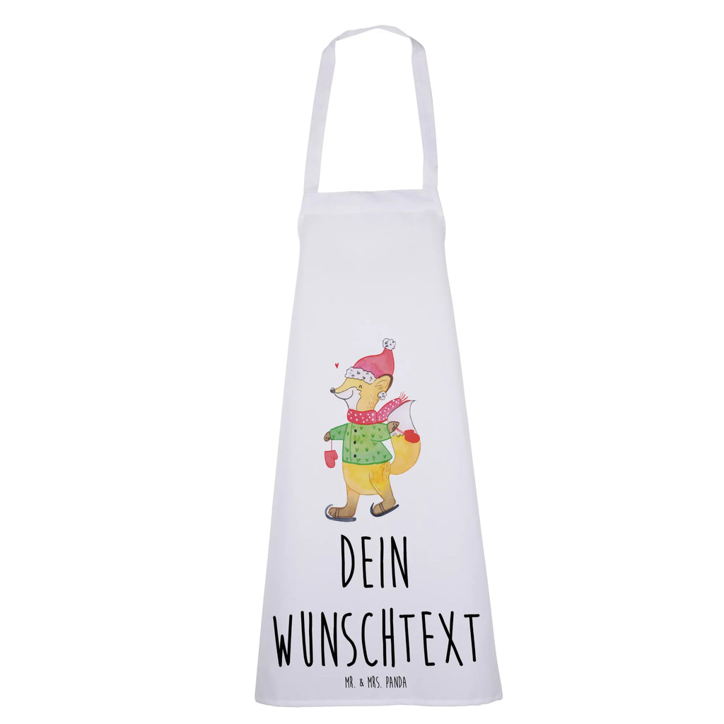 Personalized Cooking Apron Fox skates Winter, Christmas, Christmas time, snow, christmas present, christmas days, santa claus, christmas, fir tree, winter, christmas eve, christmas time, christmas tree