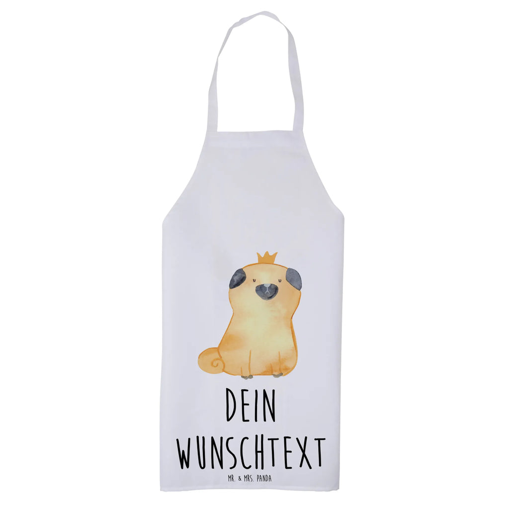 Spersonalizowany fartuch kuchenny mops korona Pies, motyw psa, zwierzę domowe, rasa psa, miłośnik zwierząt, właściciel psa, powiedzenia