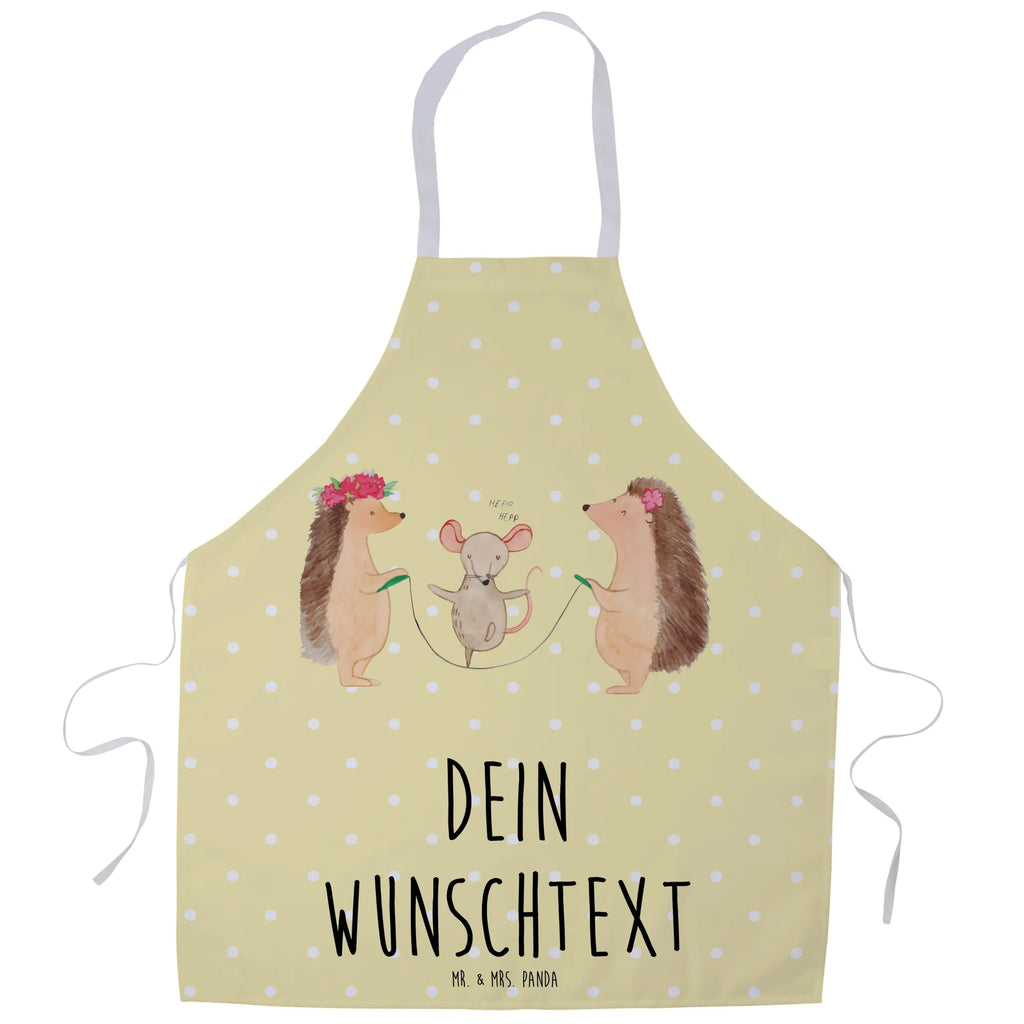 Personalized Cooking Apron Hedgehog skipping small animals, cute, funny, cute animal motives, hand drawn, small world, funny sayings, good mood, happy, gifts, gift ideas, special gifts, animal lover, card, rope skipping, kindergarten, mouse, children, hedgehog