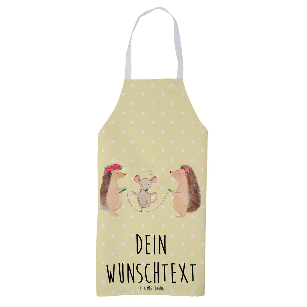Personalized Cooking Apron Hedgehog skipping small animals, cute, funny, cute animal motives, hand drawn, small world, funny sayings, good mood, happy, gifts, gift ideas, special gifts, animal lover, card, rope skipping, kindergarten, mouse, children, hedgehog
