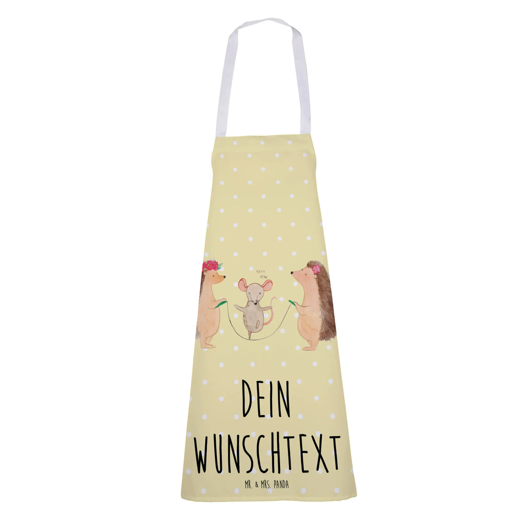 Personalized Cooking Apron Hedgehog skipping small animals, cute, funny, cute animal motives, hand drawn, small world, funny sayings, good mood, happy, gifts, gift ideas, special gifts, animal lover, card, rope skipping, kindergarten, mouse, children, hedgehog