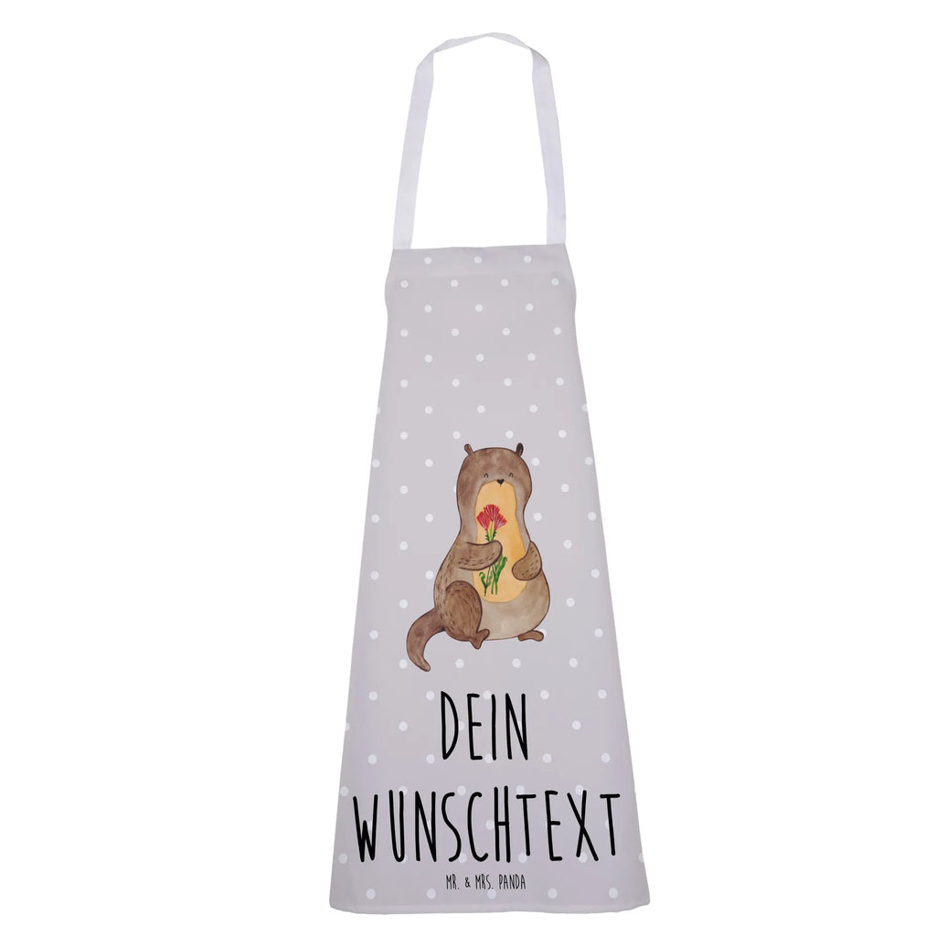 Personalized Cooking Apron otter Bunch of flowers otter, marten, sea otter, European otter, water mammal, aquatic animal, baby otter, predator, water, otter gifts, animal lover, gift ideas for animal lovers, animal, mammal, water animal, gifts for people in love, Otter Sea Otter Lake Otter
